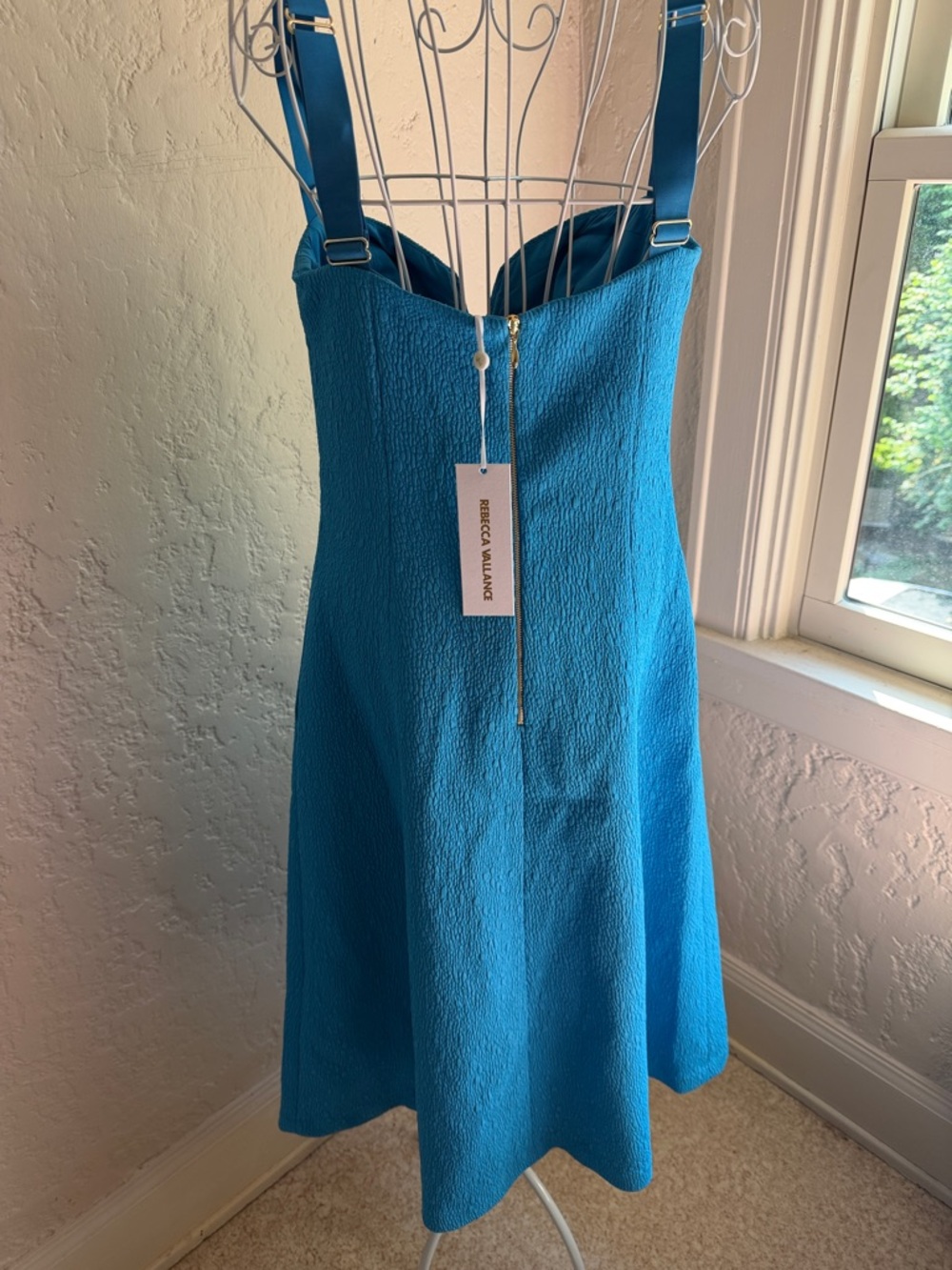 Rebecca Vallance Blue Hermosa Sweetheart Midi Dress US size 8/ UK 12 - Picture 3 of 5